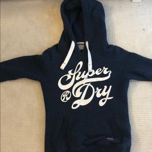 Super dry women’s blue sweater shirt